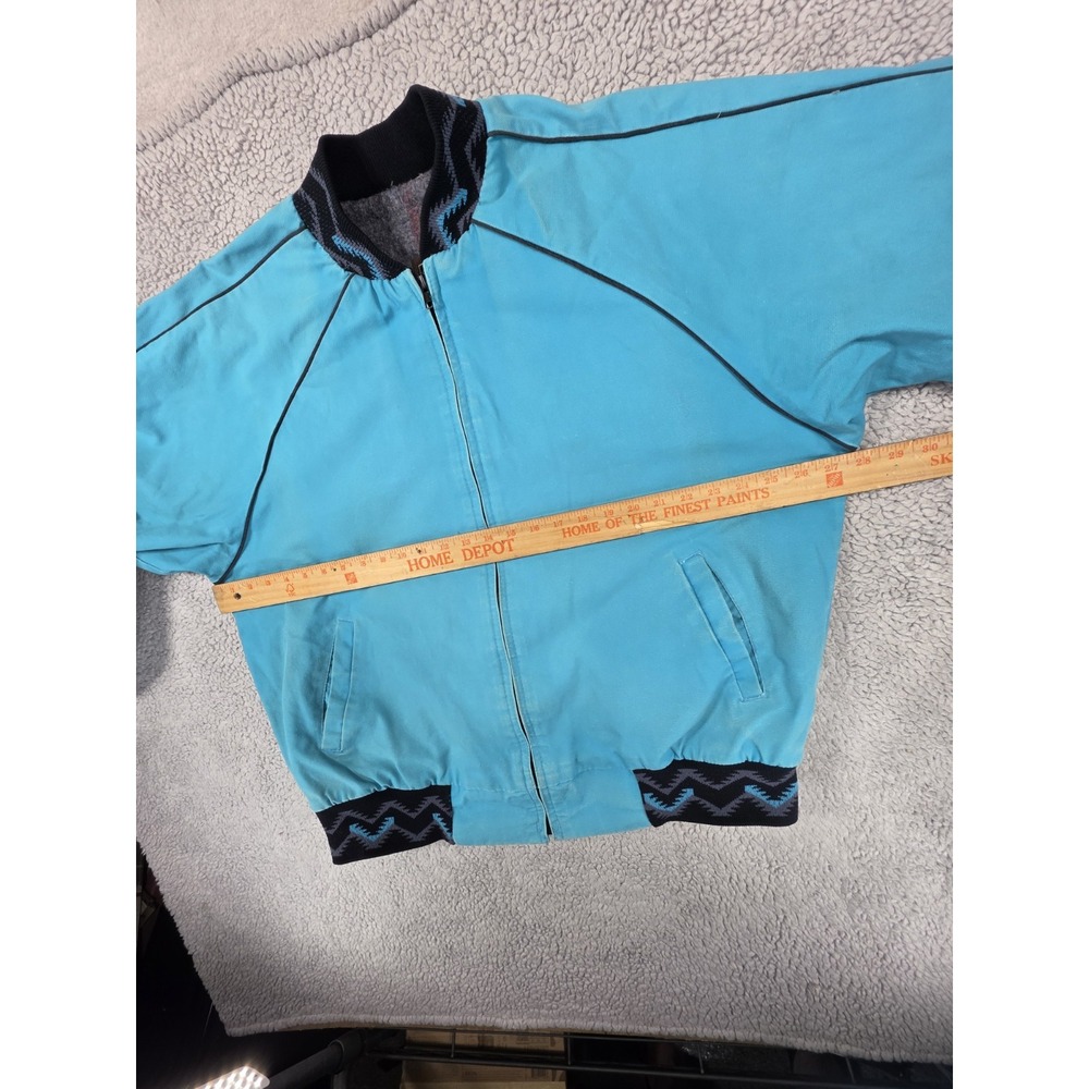 Vtg Walls Mountain Navajo Aztec Detroit‎ Style Jacket Mens X-Large? Blue Canvas - Picture 7 of 11